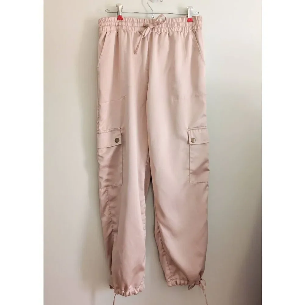Time and Tru Satin Jogger Cargo Mid Rise Pants